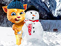 Говорящий кот Джинджер и снеговик