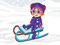 Лили катается на лыжах